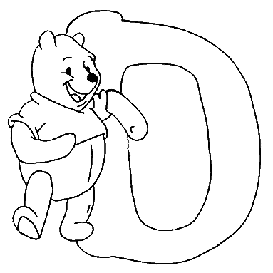 Coloriage D Winnie - Alphabet à imprimer