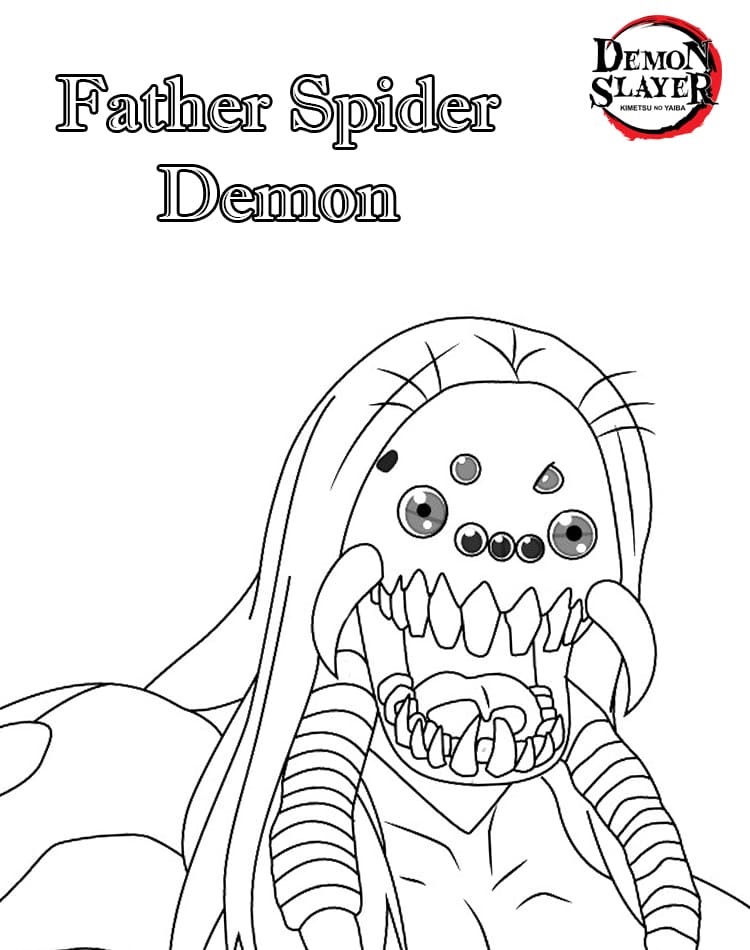Coloriage Daemon Father Spider Démon Démon Slayer - Demon slayer à imprimer
