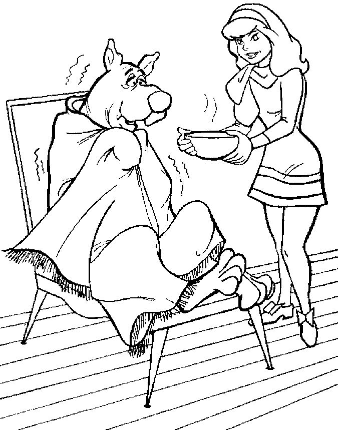 Coloriage Daphne Donne De La Soupe A Scoubidou - Scooby doo à imprimer