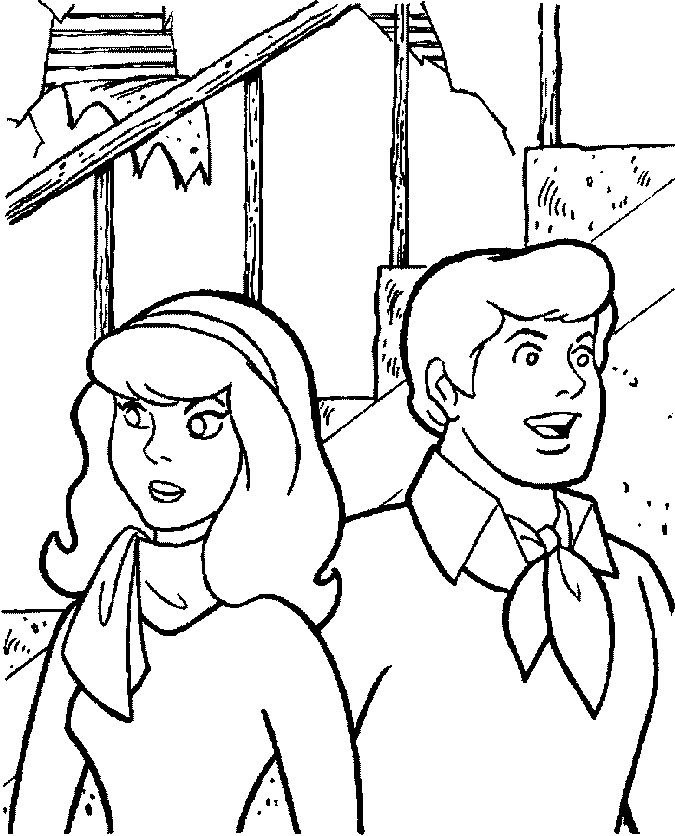 Coloriage Daphne Et Fred - Scooby doo à imprimer