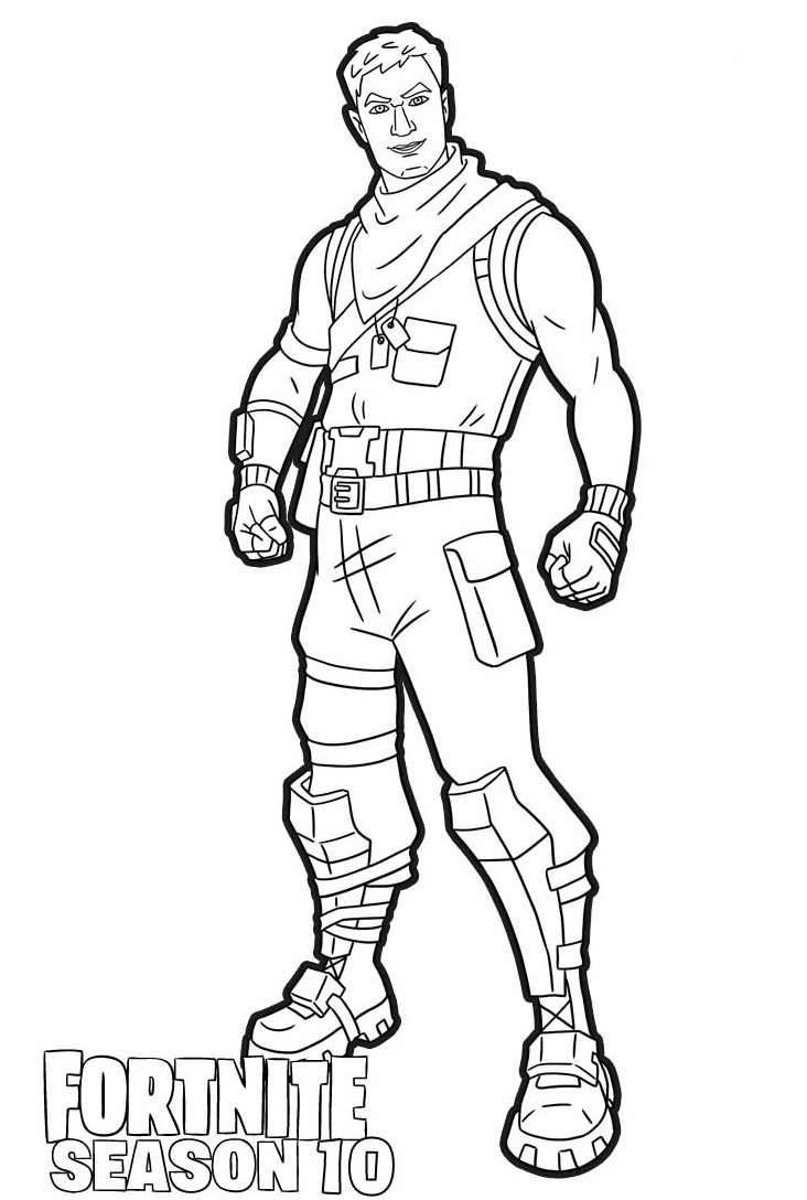 Coloriage Dark Jonesy Fortnite Saison 10 sombre - Fortnite à imprimer