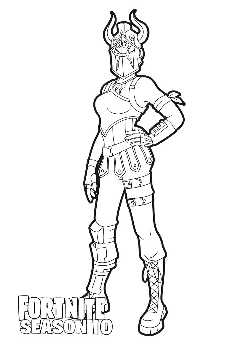 Coloriage Chevalier Noir armé de Fortnite - Fortnite à imprimer