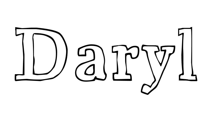 Coloriage Daryl - Prénom à imprimer