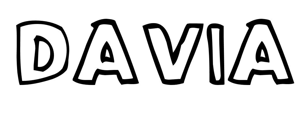 Coloriage Davia - Prénom à imprimer