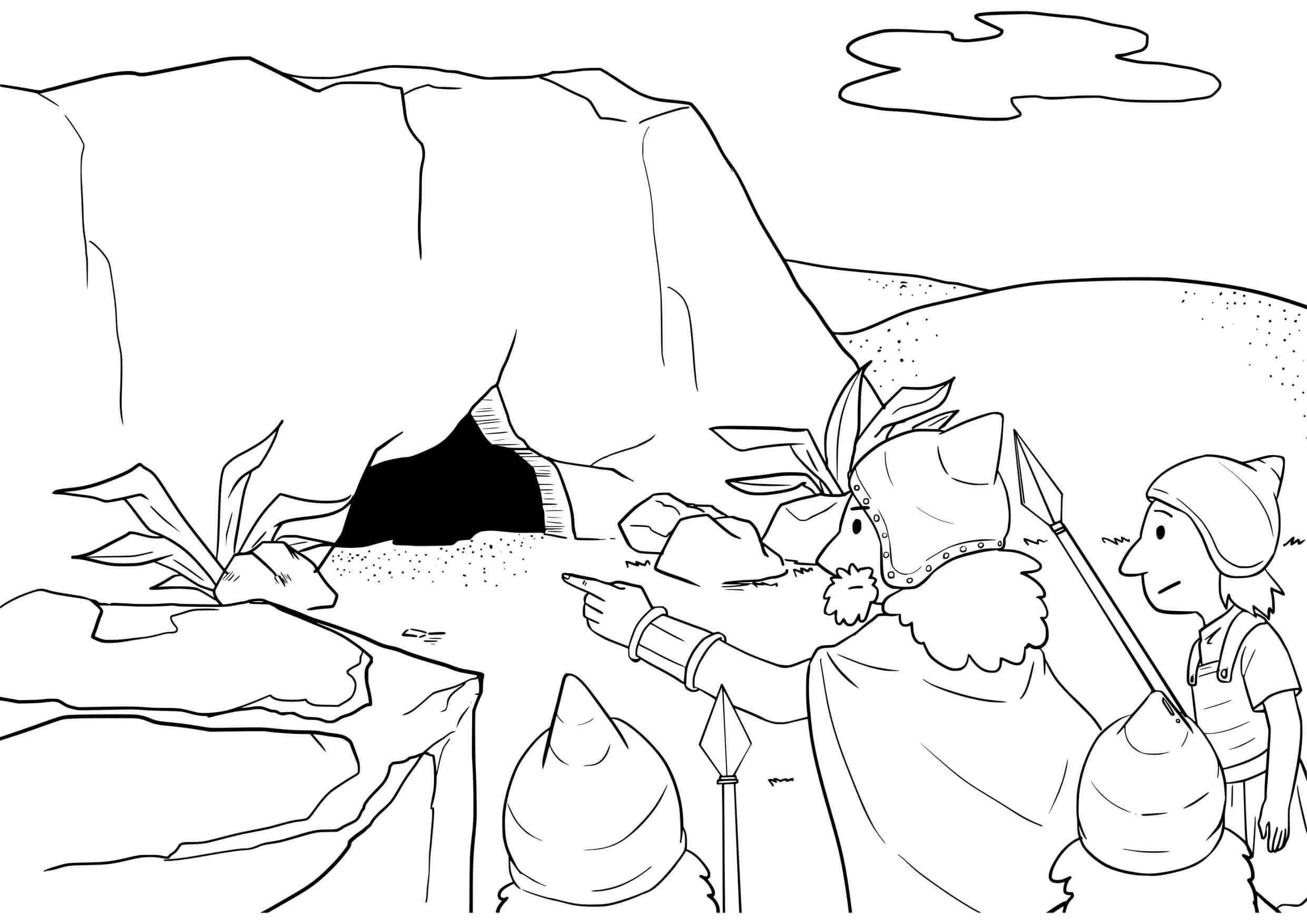 Coloriage David et Saül : la robe du roi Samuel - Jésus à imprimer
