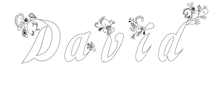 Coloriage David - Prénom à imprimer