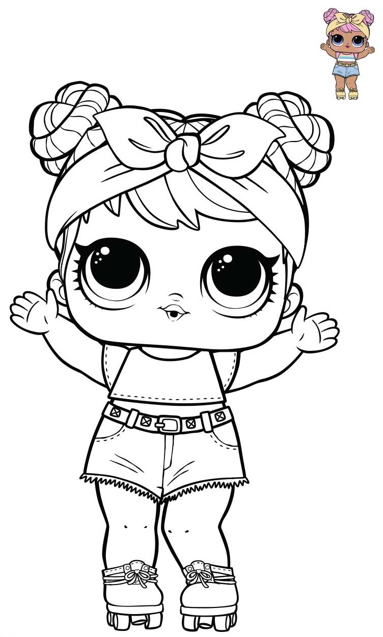 Coloriage Dawn Lol Doll From Opposites Bluc Series 3 Wave - Poupée LOL Surprise Hair Goals à imprimer