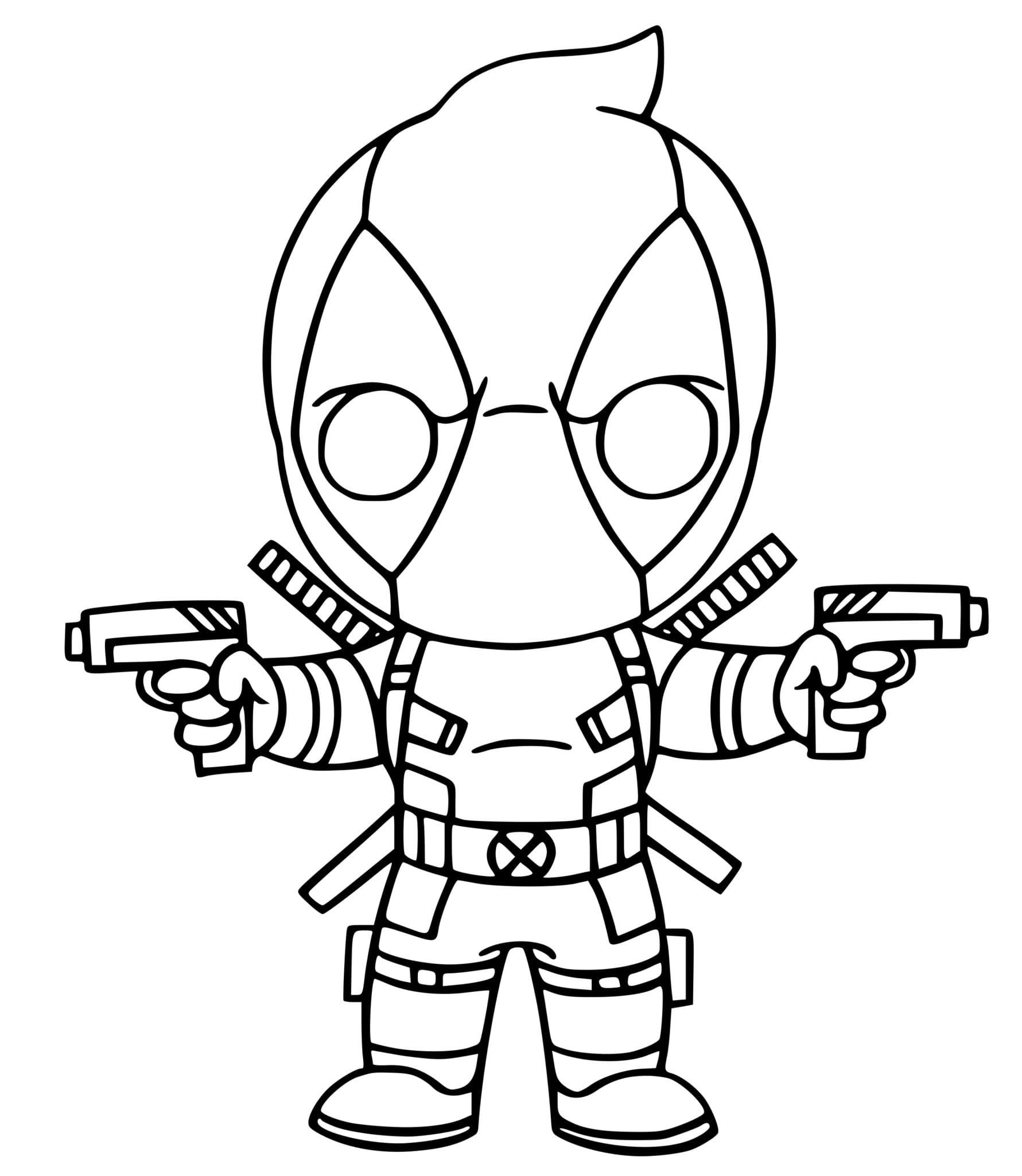 Coloriage Deadpool Fortnite X Force Skin - Fortnite à imprimer