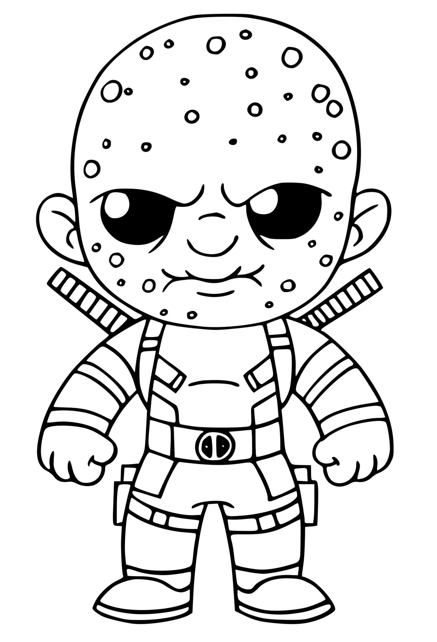Coloriage Deadpool Unmasked Fortnite - Fortnite à imprimer