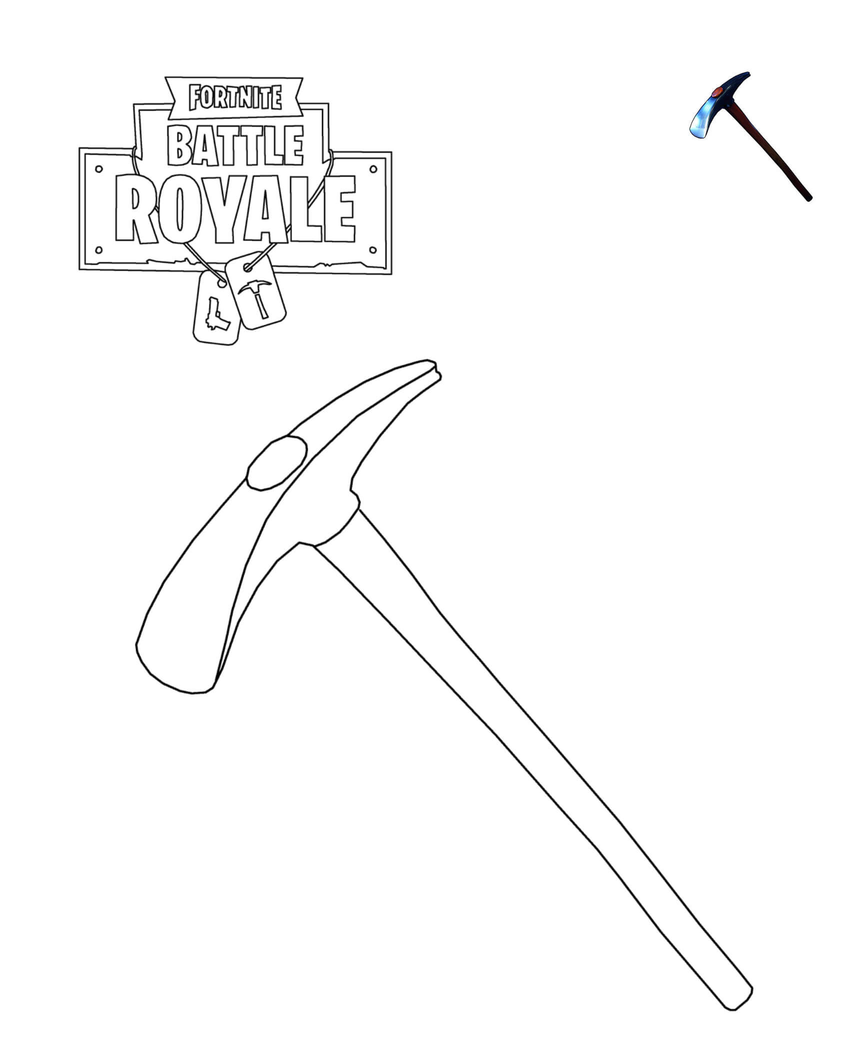 Coloriage Default Pickaxe Fortnite - Fortnite à imprimer
