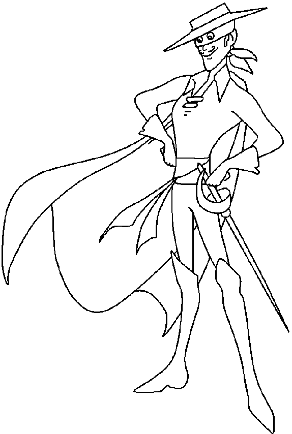 Coloriage Dessin De Zorro - Zorro à imprimer