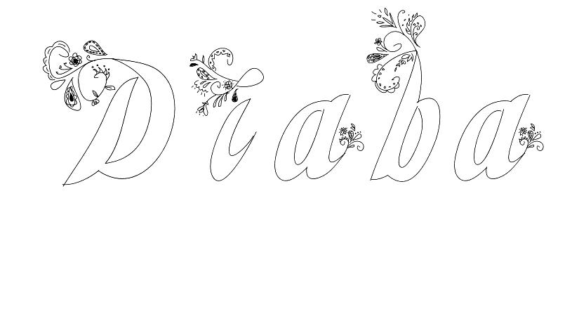 Coloriage Diaba - Prénom à imprimer