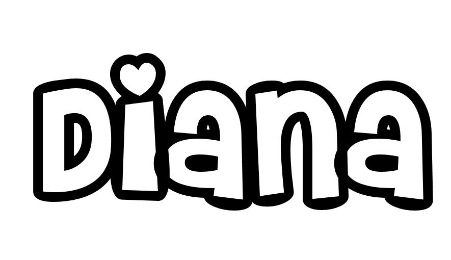 Coloriage Diana - Prénom à imprimer