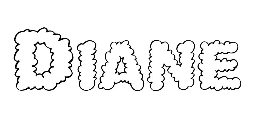 Coloriage Diane - Prénom à imprimer