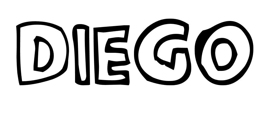 Coloriage Diego - Prénom à imprimer