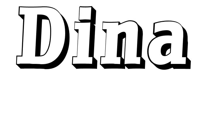 Coloriage Dina - Prénom à imprimer