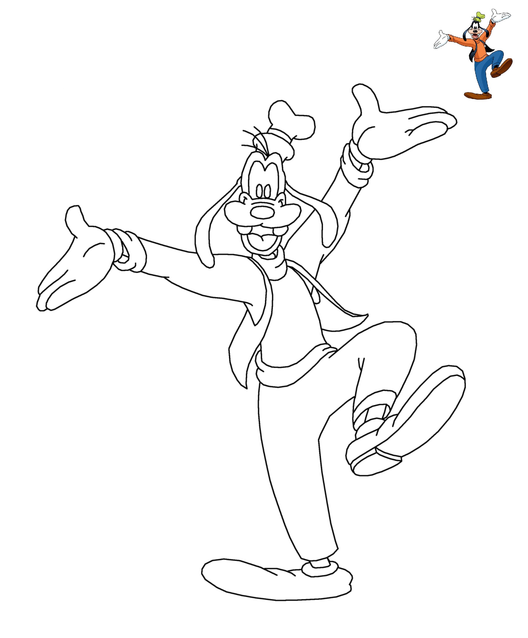 Coloriage Dingo Goofy Disney - Disney à imprimer