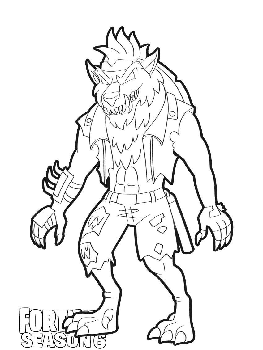 Coloriage Dire Wolf de Fortnite Saison 6 - Fortnite à imprimer