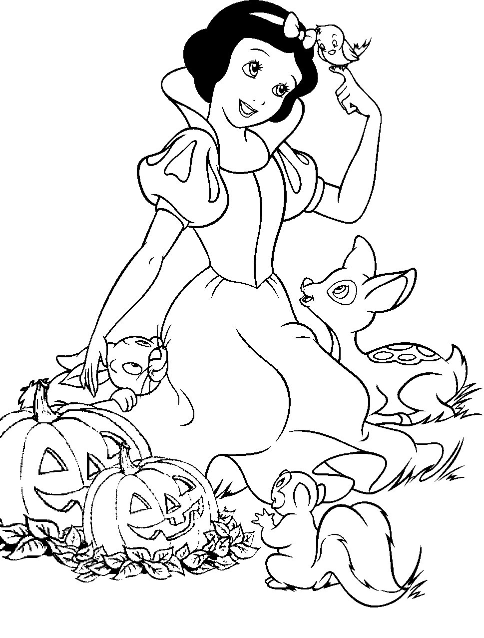 Coloriage Disney Halloween Halloween Blanche Neige - Halloween disney à imprimer