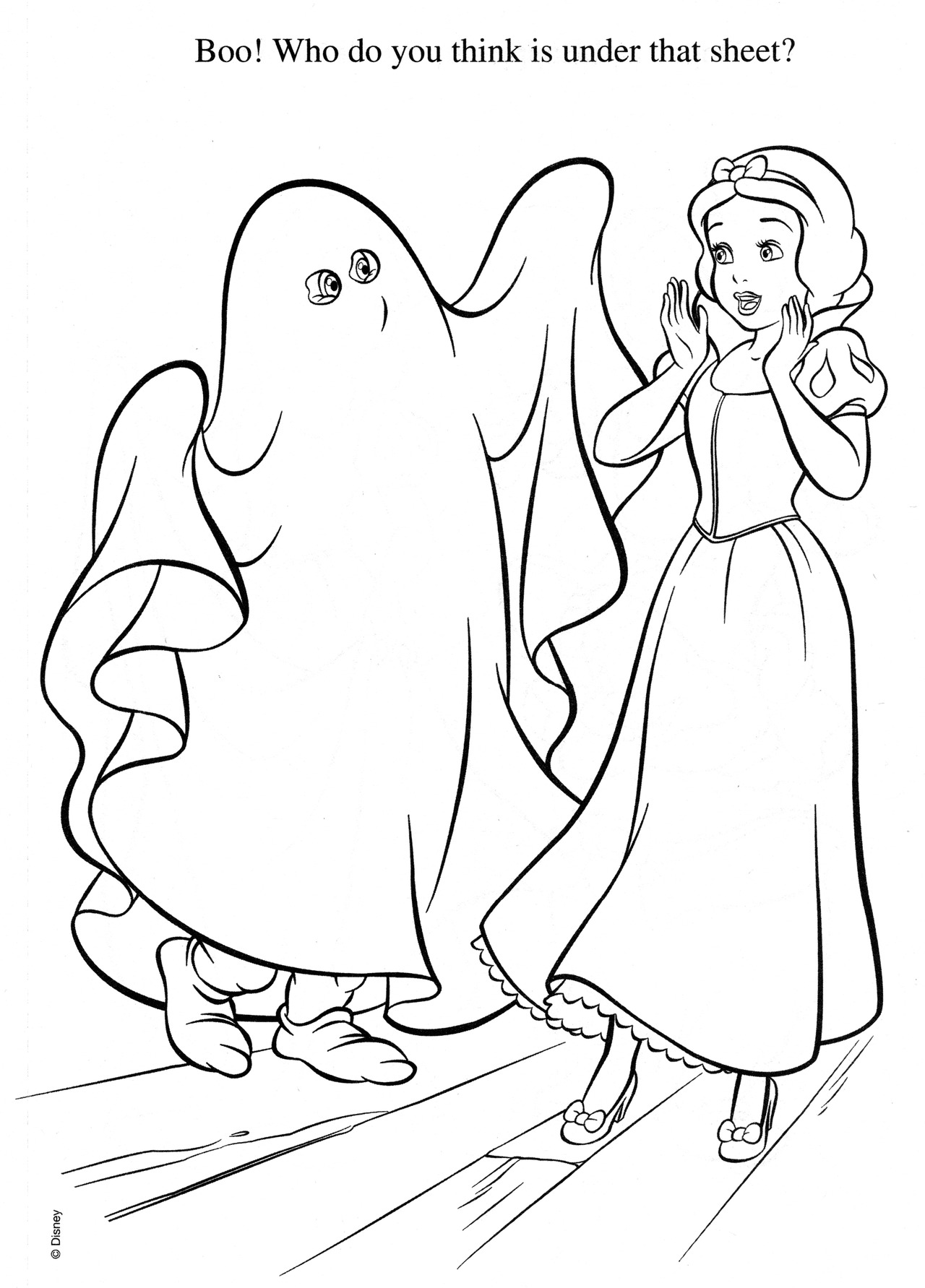 Coloriage Disney Princess Halloween - Halloween disney à imprimer
