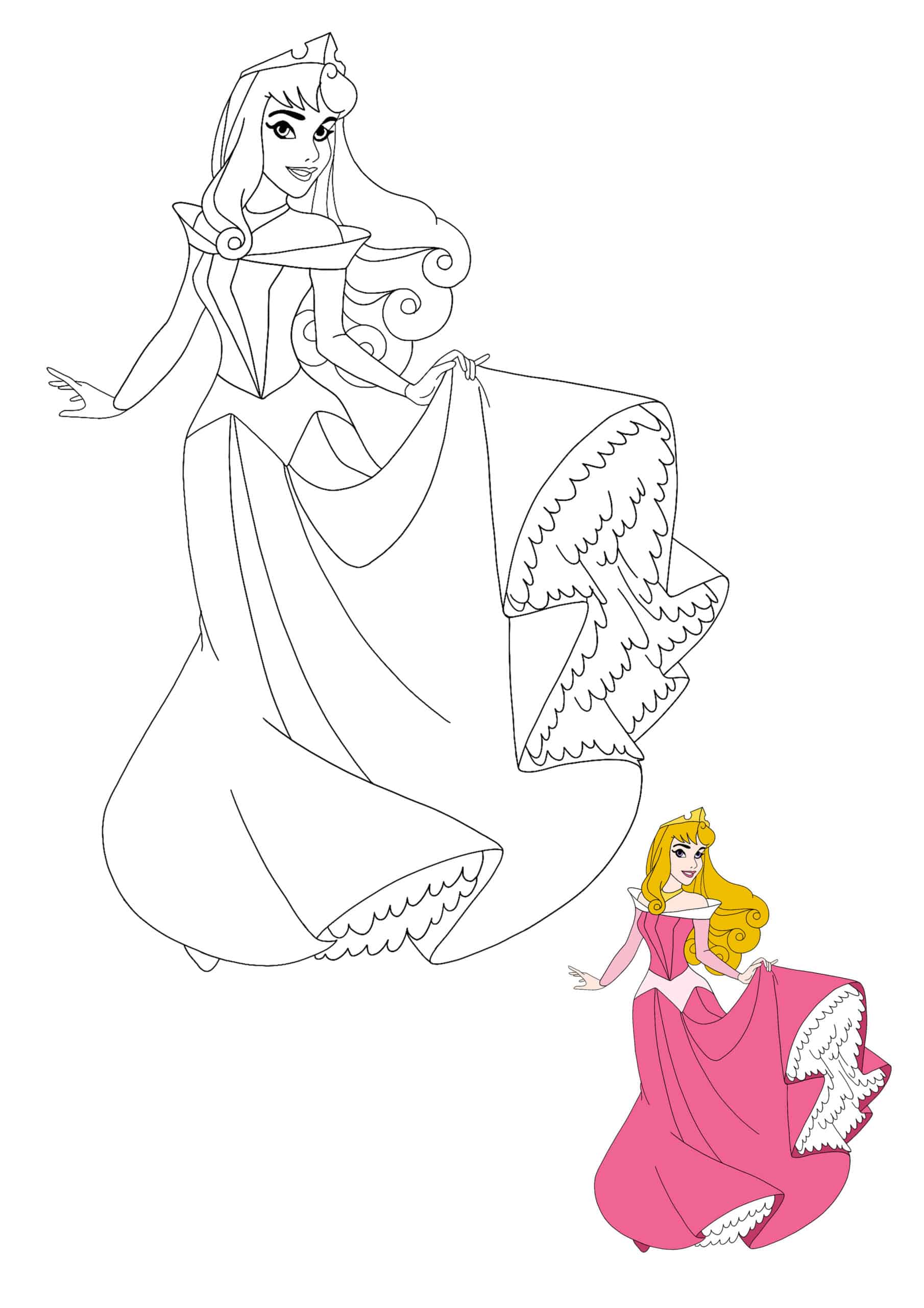 Coloriage Disney Princesse Aurora - Princesse à imprimer