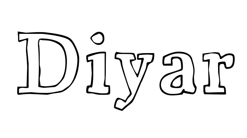 Coloriage Diyar - Prénom à imprimer