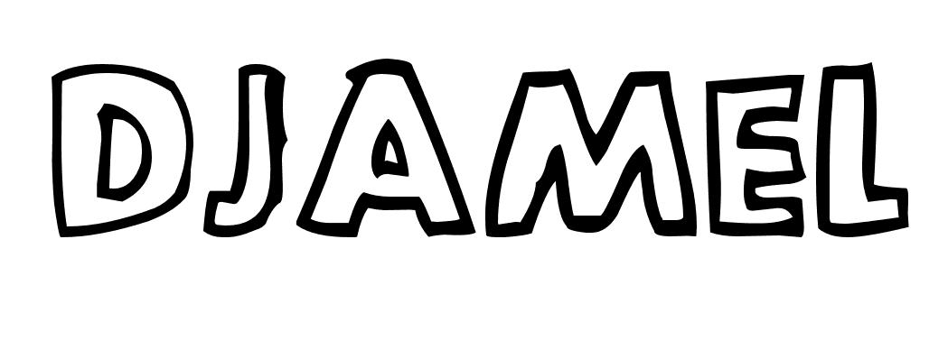 Coloriage Djamel - Prénom à imprimer