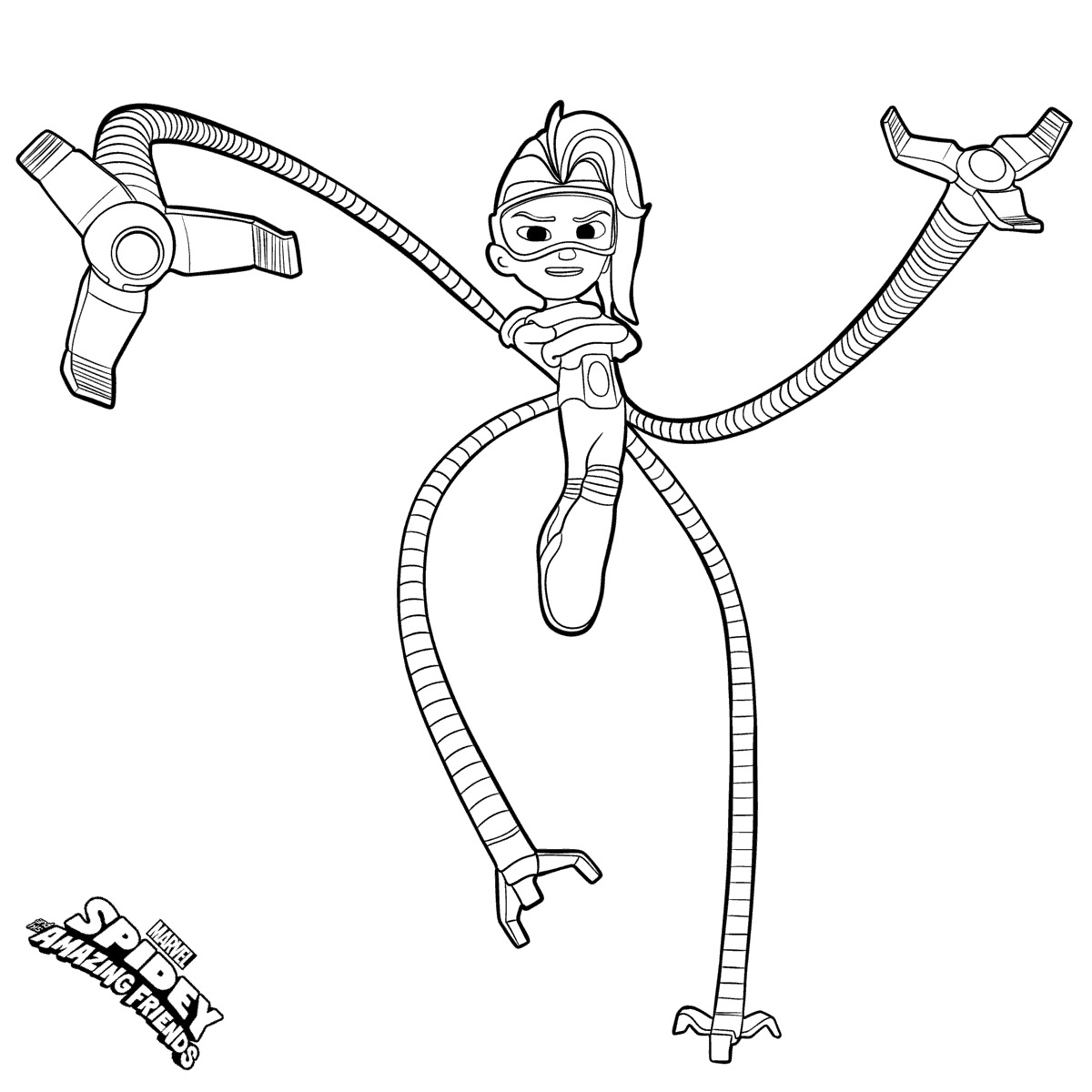Coloriage Doctor Octopus Carolyn Trainer - Spidey à imprimer