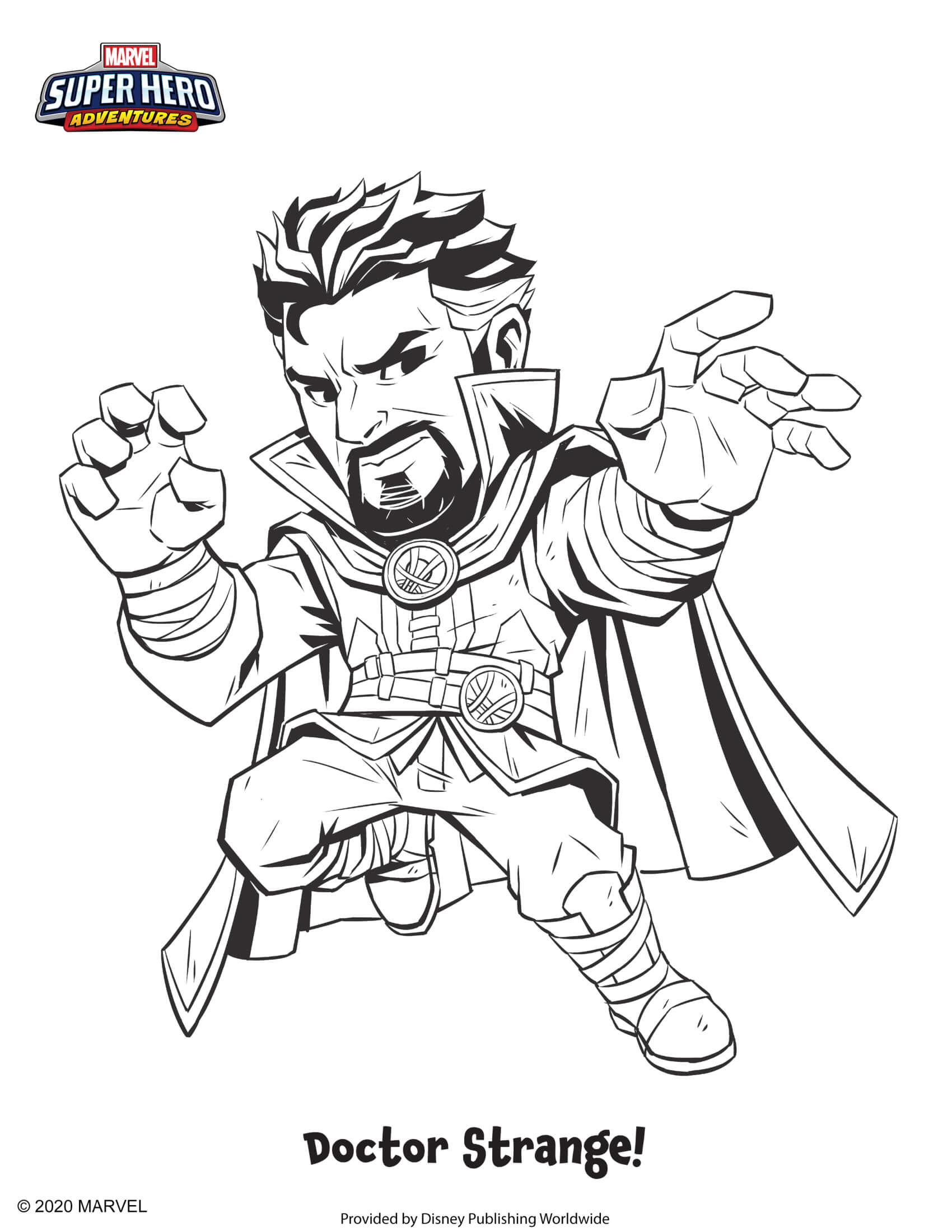 Coloriage Doctor Strange Marvel Super Héros - Marvel à imprimer
