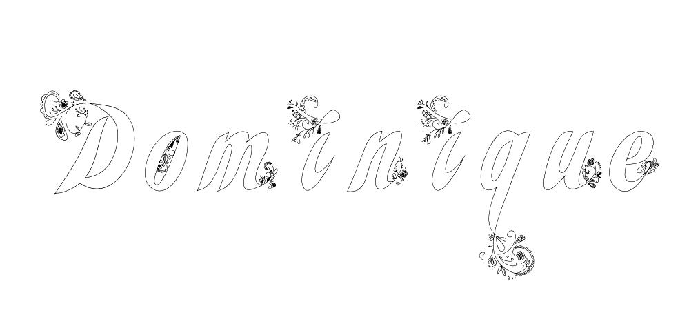 Coloriage Dominique - Prénom à imprimer