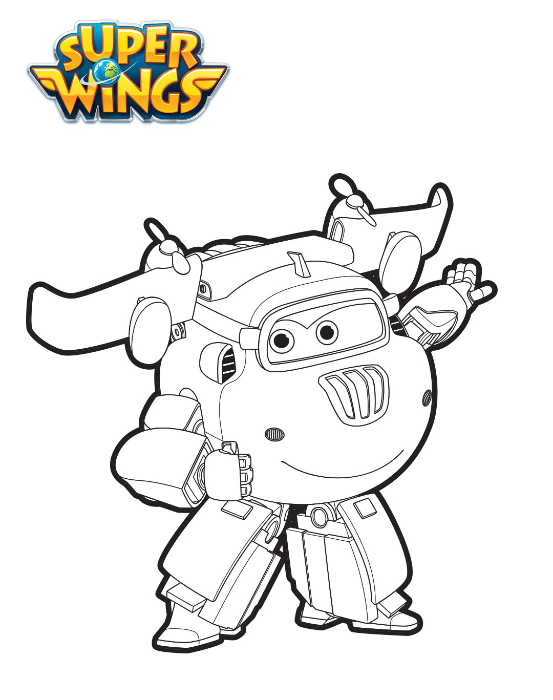 Coloriage Donnie En Mode Robot - Super wings à imprimer