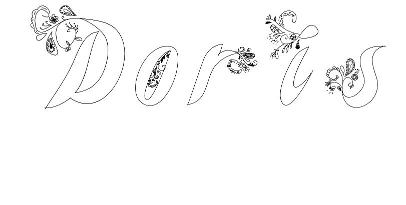 Coloriage Doris - Prénom à imprimer