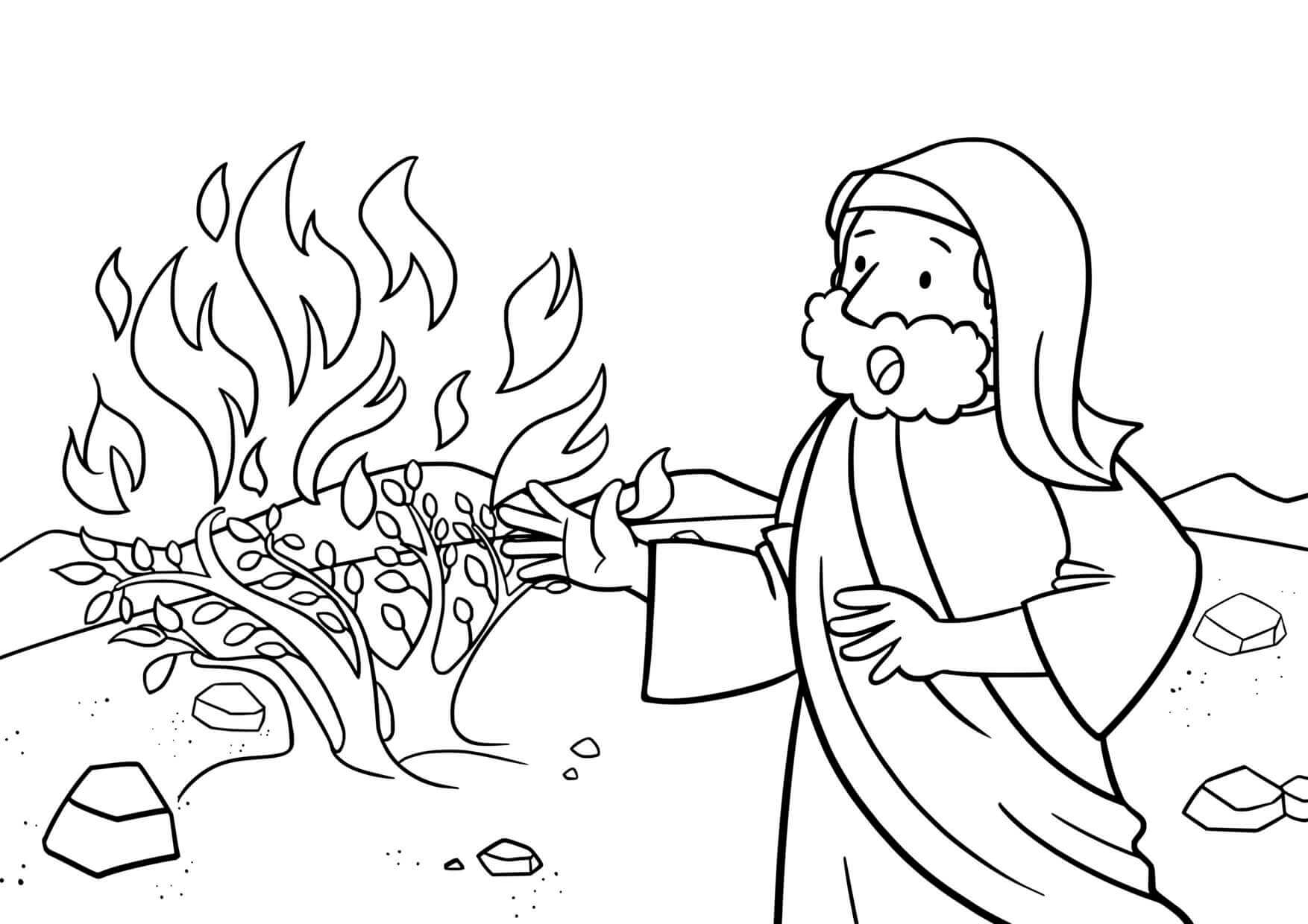 Coloriage Moïse et le doute face à l'Exode - Jésus à imprimer