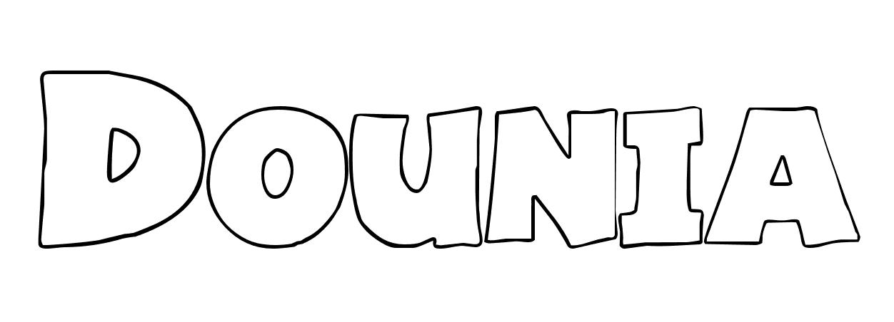 Coloriage Dounia - Prénom à imprimer