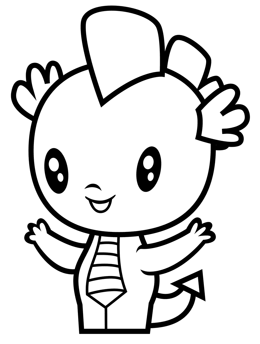 Coloriage Dragon Spike - Cutie mark crew à imprimer