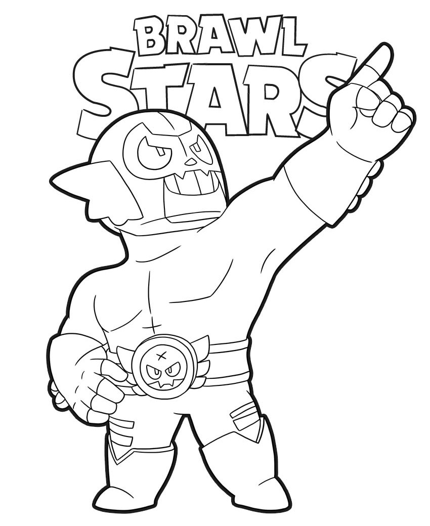 Coloriage Brawl Stars - El Rudo Primo mignon - Brawl stars à imprimer