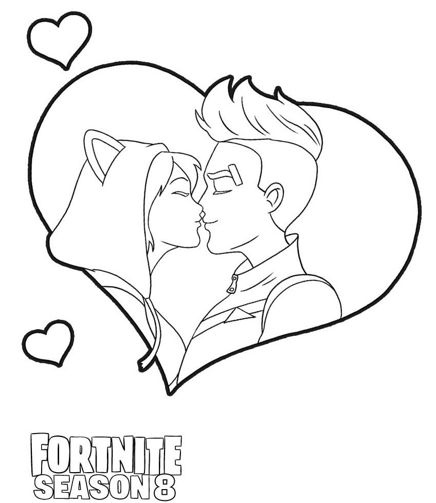 Coloriage Drift Kiss From Fortnite Love - Fortnite à imprimer