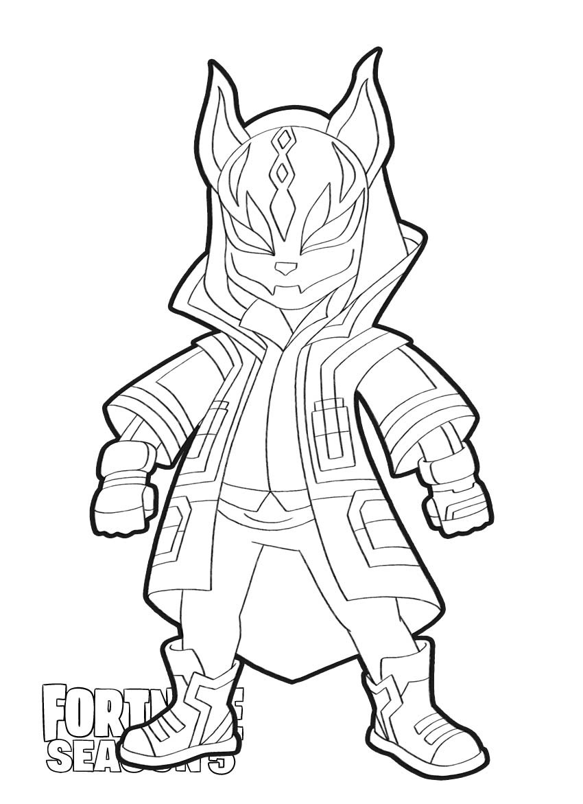 Coloriage Héros Drift de Fortnite Saison 5 - Fortnite à imprimer