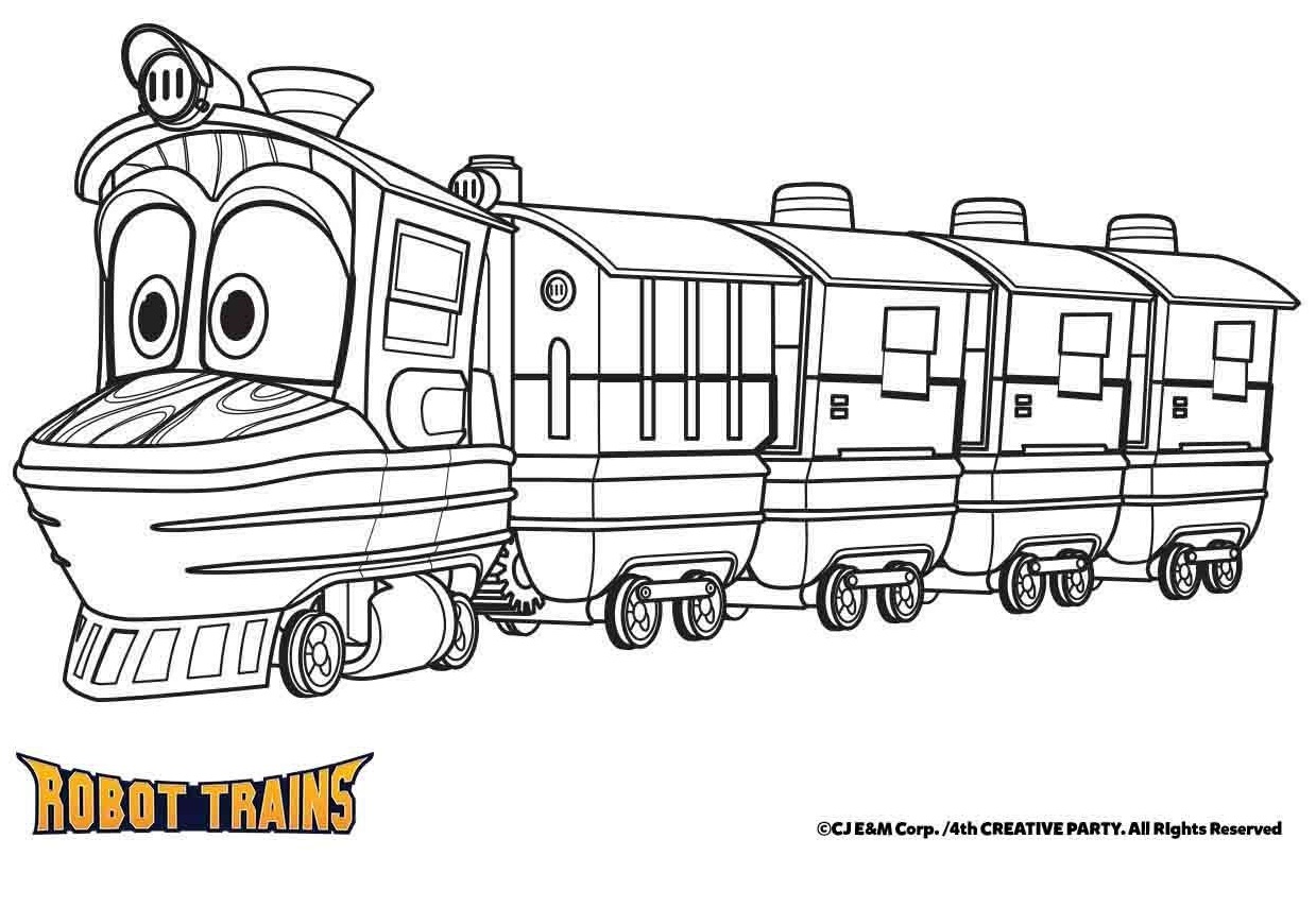 Coloriage Duck En Mode Train - Robot à imprimer