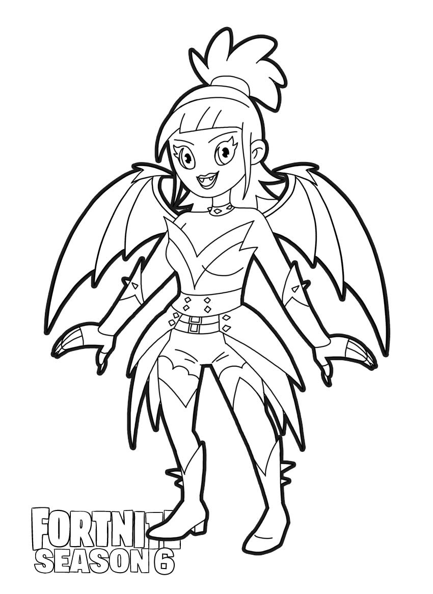 Coloriage Dusk Fortnite Saison 6 personnage - Fortnite à imprimer