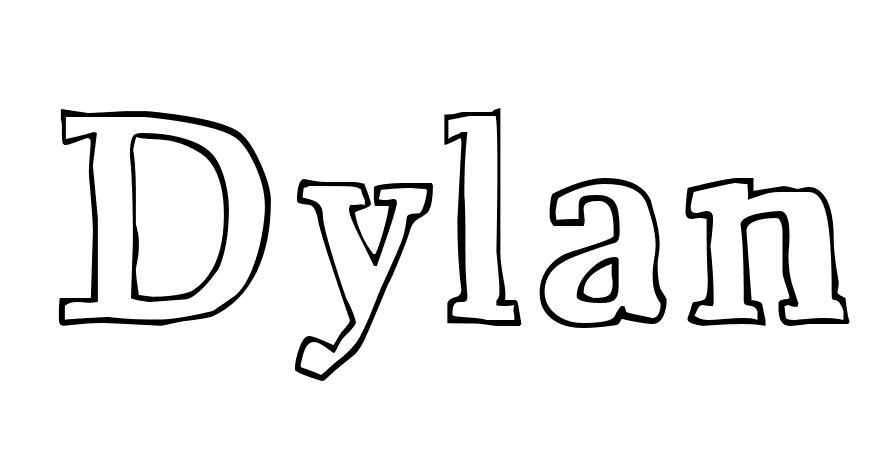 Coloriage Dylan - Prénom à imprimer