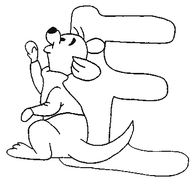 Coloriage E Petit Gourou - Alphabet à imprimer