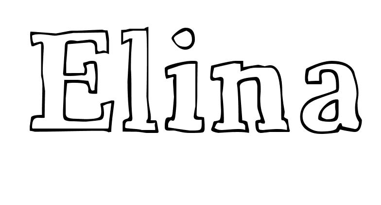 Coloriage Elina - Prénom à imprimer