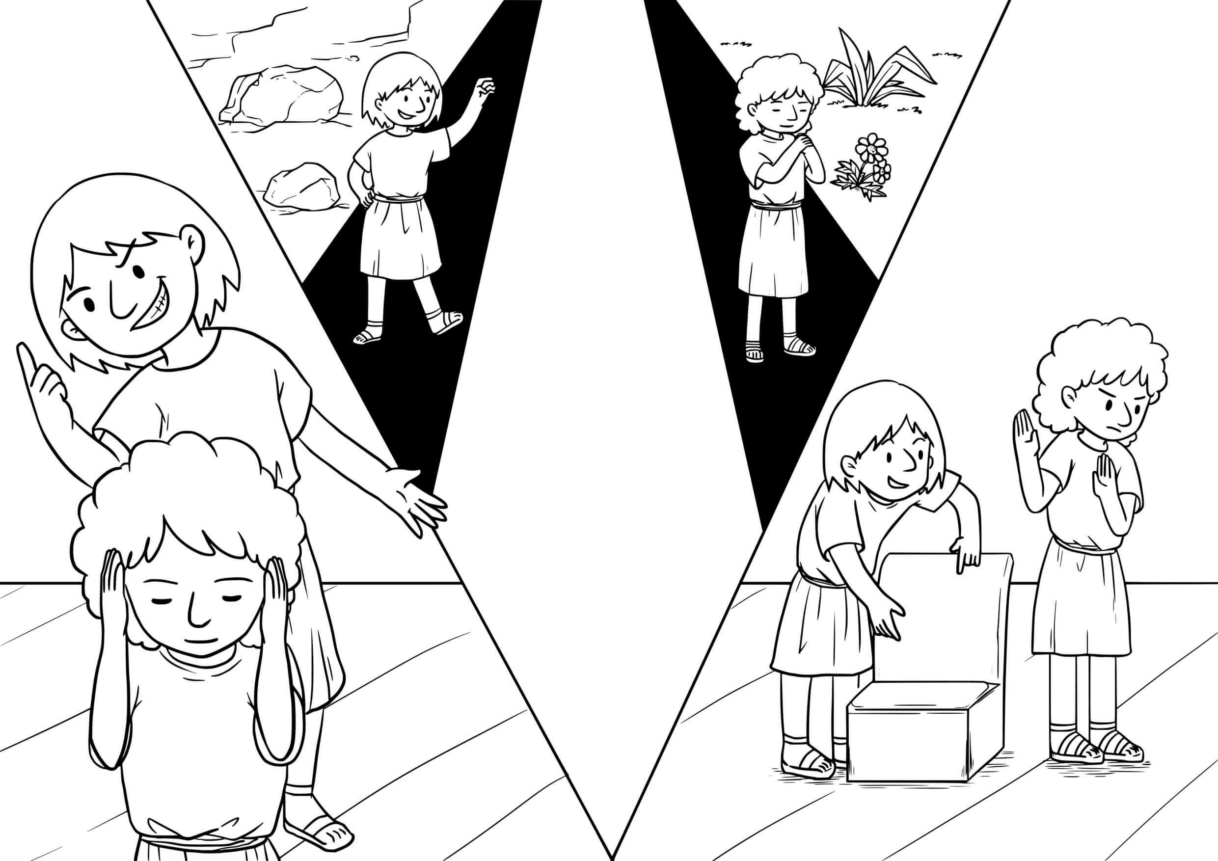 Coloriage Élisée et la femme du roi prophétie - Jésus à imprimer