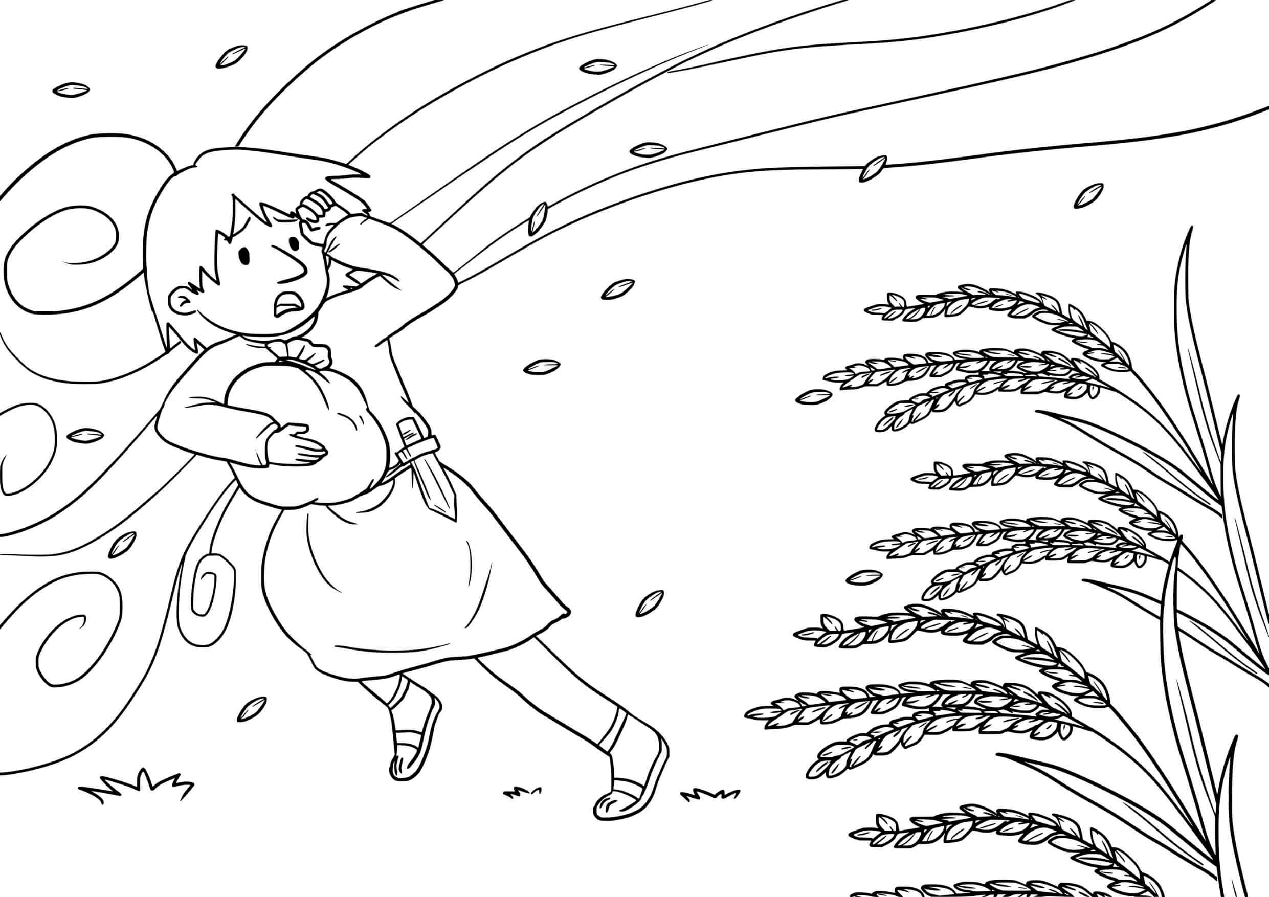 Coloriage Elisha femme pieuse et le Psaume 1:16 sacré - Jésus à imprimer