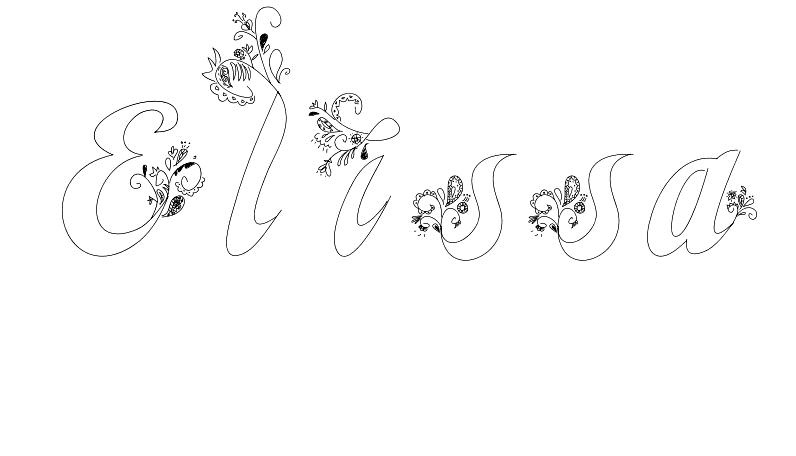 Coloriage Elissa - Prénom à imprimer