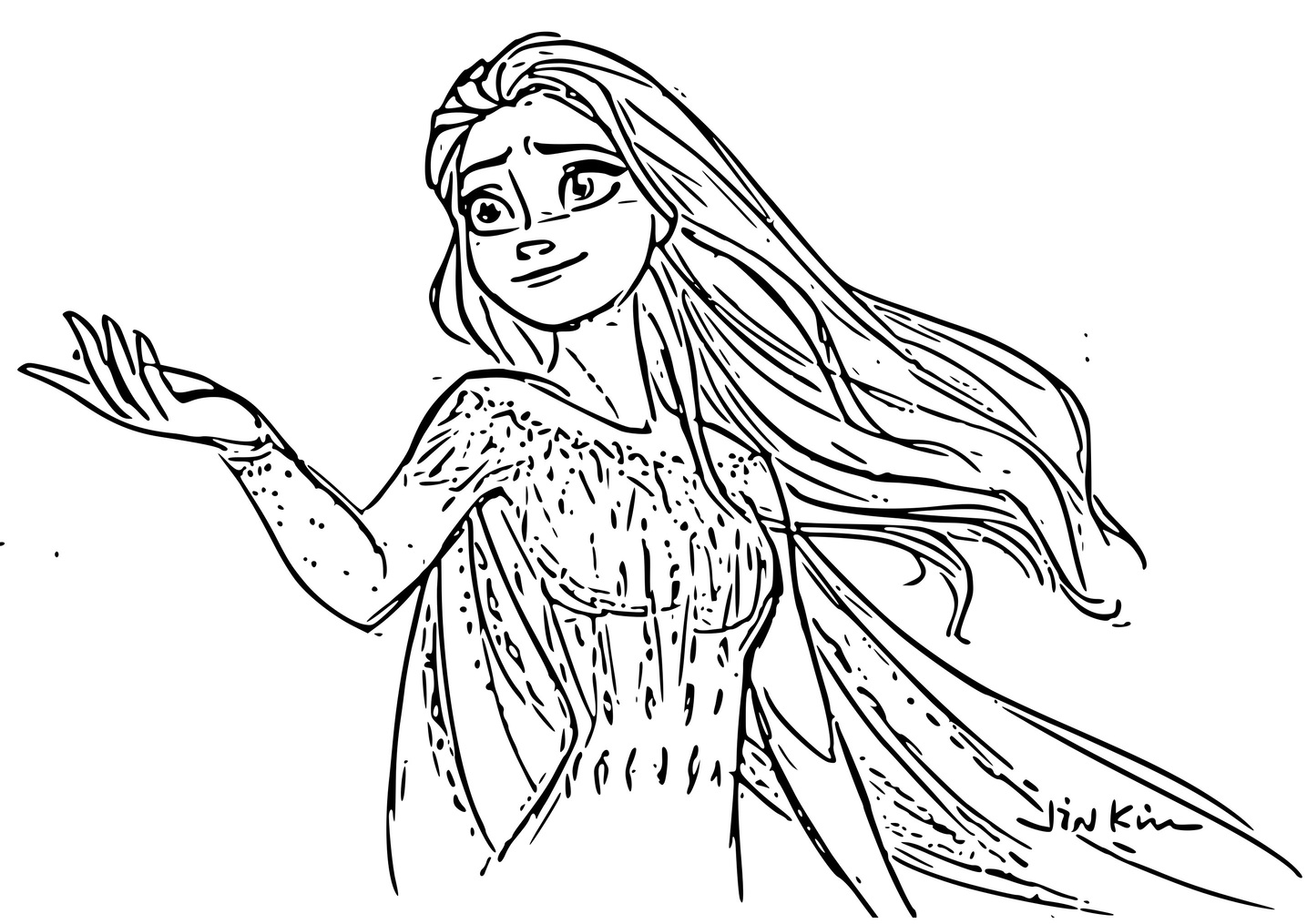 Coloriage Elsa Reine Des Neiges 2 Dans La Forêt Enchantée - La Reine des neiges 2 à imprimer
