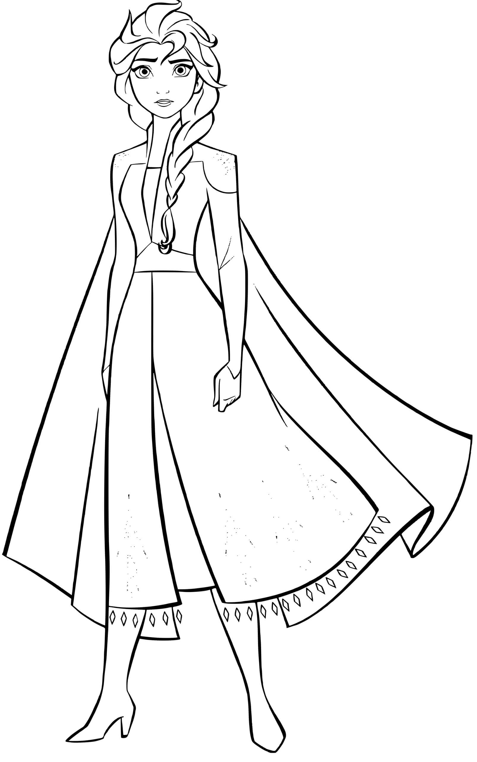 Coloriage Elsa La Reine Des Neiges 2 De Jennifer Lee Disney - La Reine des neiges 2 à imprimer