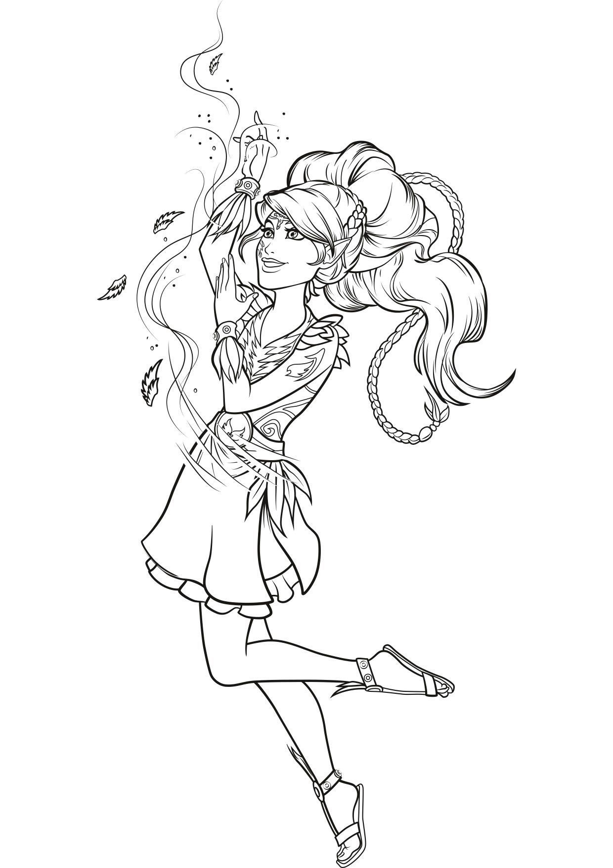 Coloriage Elves Aira Jouant Avec Le Vent - Gulli à imprimer