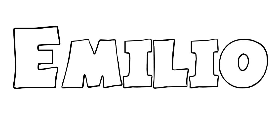 Coloriage Emilio - Prénom à imprimer